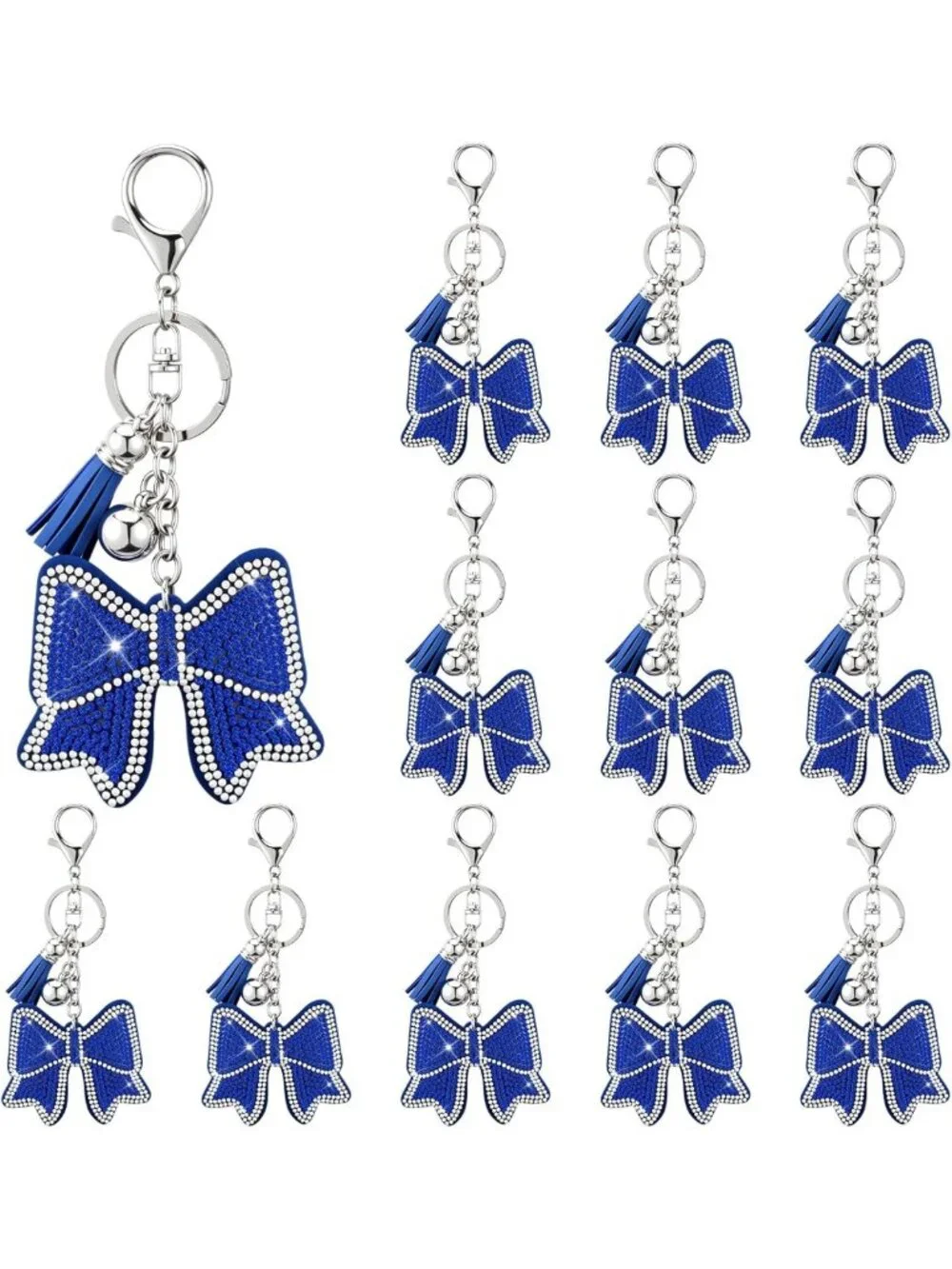 12 Pcs Bling Rhinestone Keychains for Women | Purse Charms & Key Rings